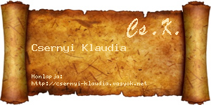 Csernyi Klaudia névjegykártya